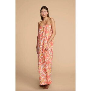 MIKOH Papio Strapless Maxi Dress Orange Womens Size 2 Medium